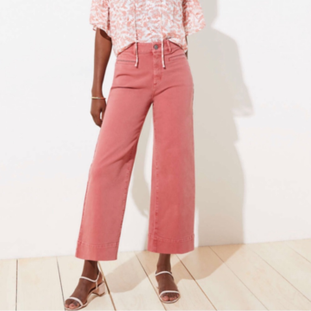 NWT Ann Taylor High Rise The Wide Leg Ankle/Crop Jeans - Size 6 Tall